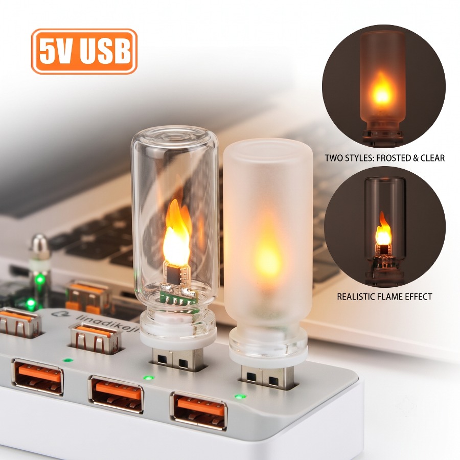 Candle Making Glass - Светодиодный ночник 5В USB с эффектом