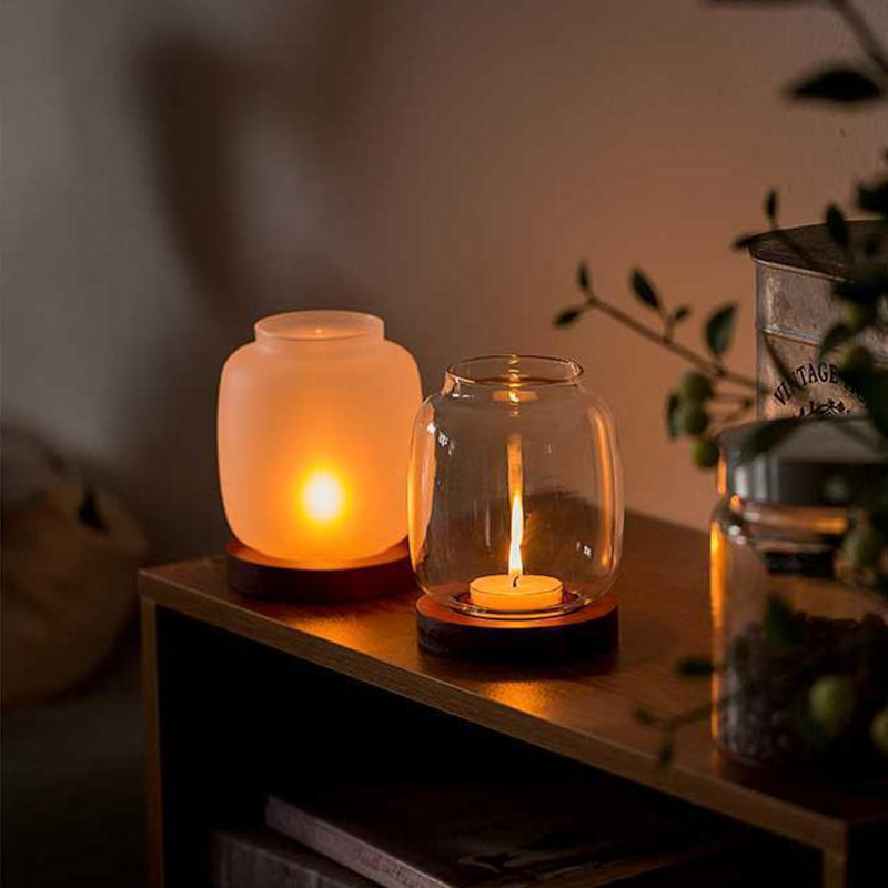 Candle Making Glass - Винтажный деревянный подсвечник со стеклянной крышкой,