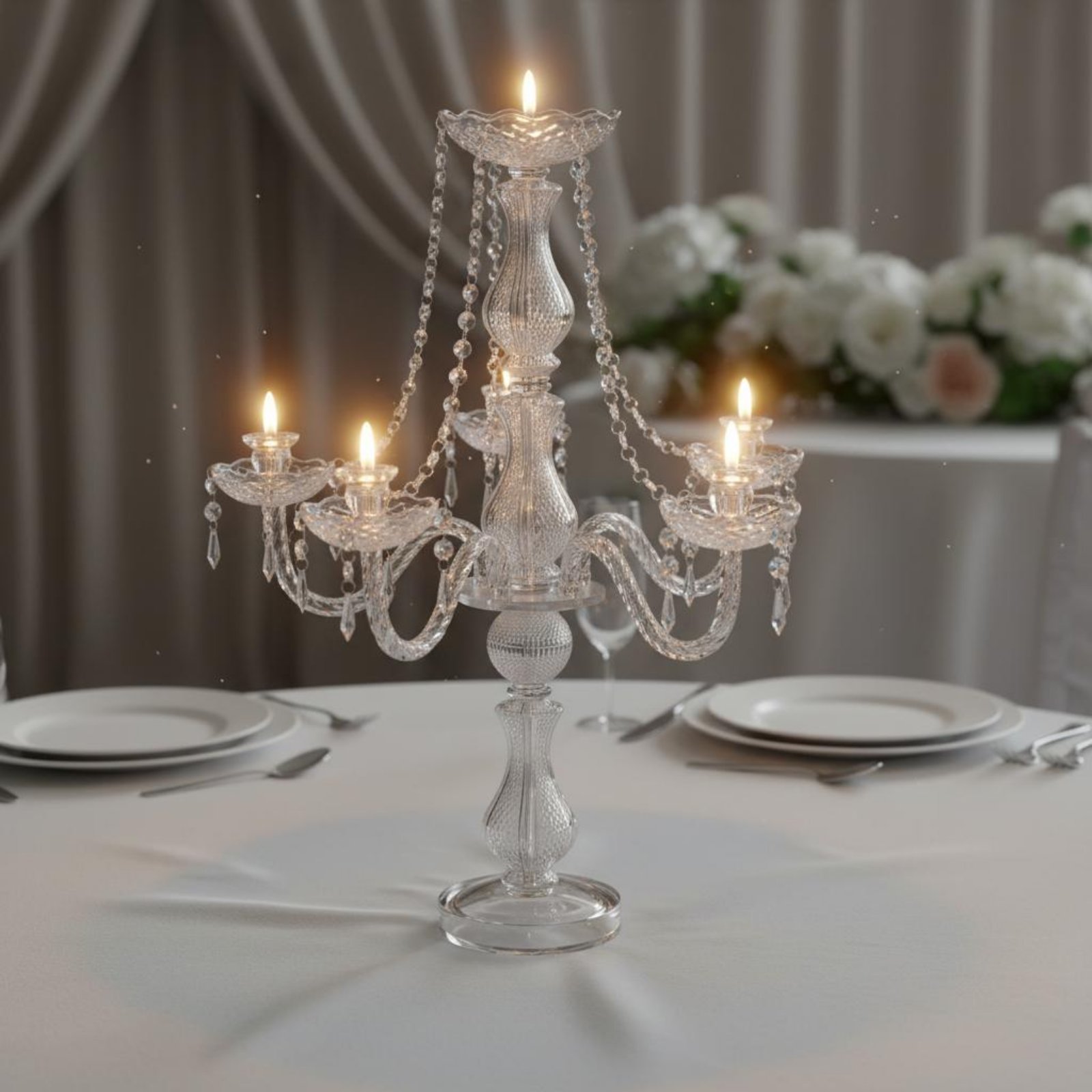 Candle Making Supplies - Хрустальный канделябр: Элегантный свадебный подсвечник, роскошный