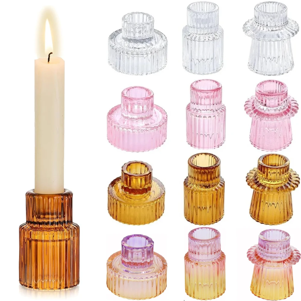 Candle Making Glass - Набор из 3 двусторонних стеклянных подсвечников